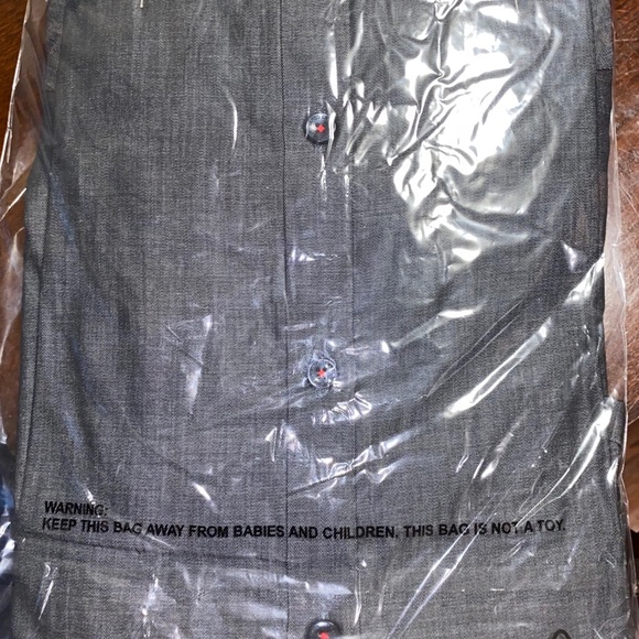 Jared Land Solid Trim Fit Shirt Charcoal Denim S - Picture 2 of 5